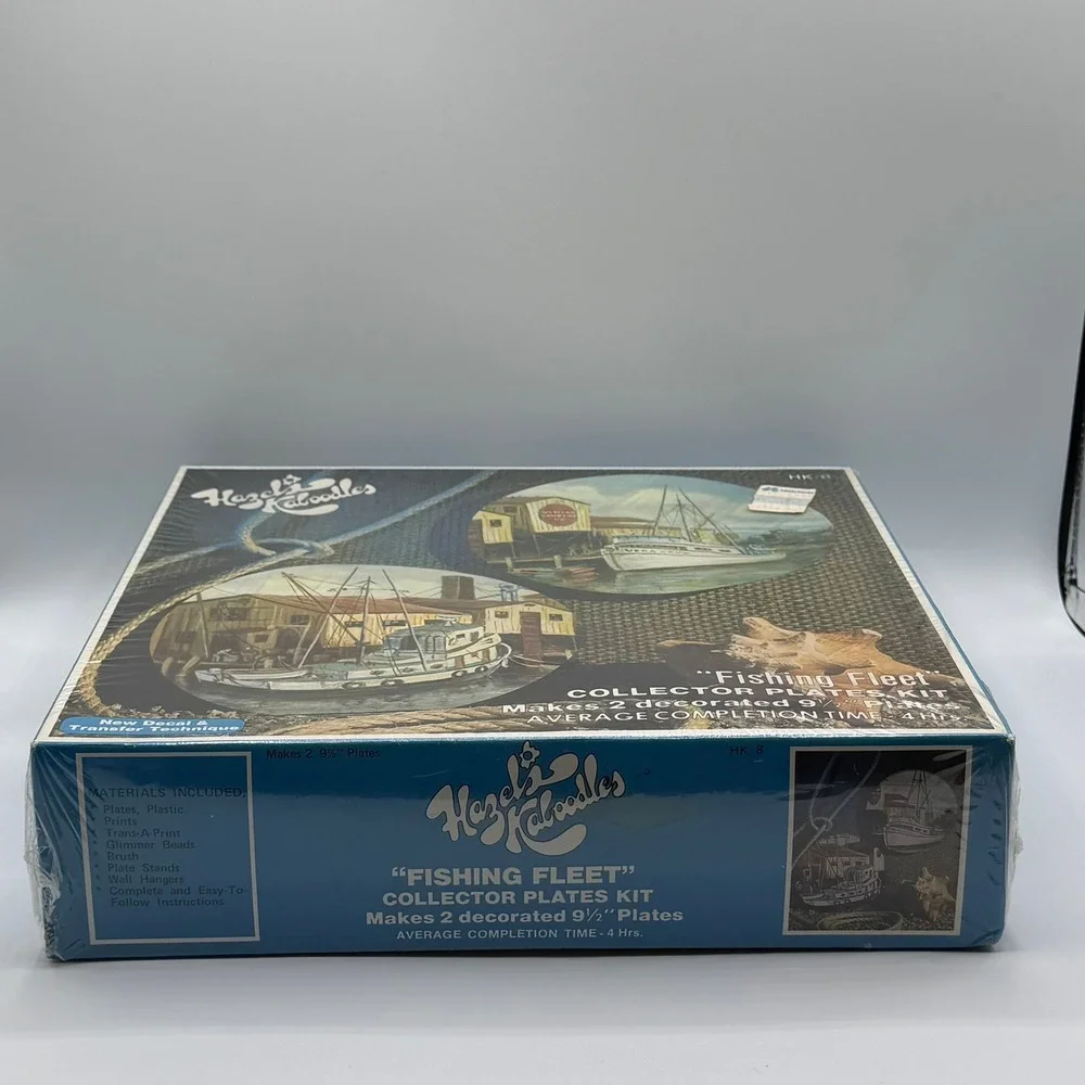 Vintage Hazel Pearson Kaboodles Fishing Fleet Collector Plates Kit HK-8 New